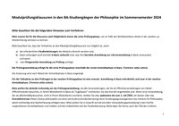 Klausurtermine Philosophie, SoSe 2024, erster und zweiter Prüfungstermin_aktualisiert am 11.07.24
